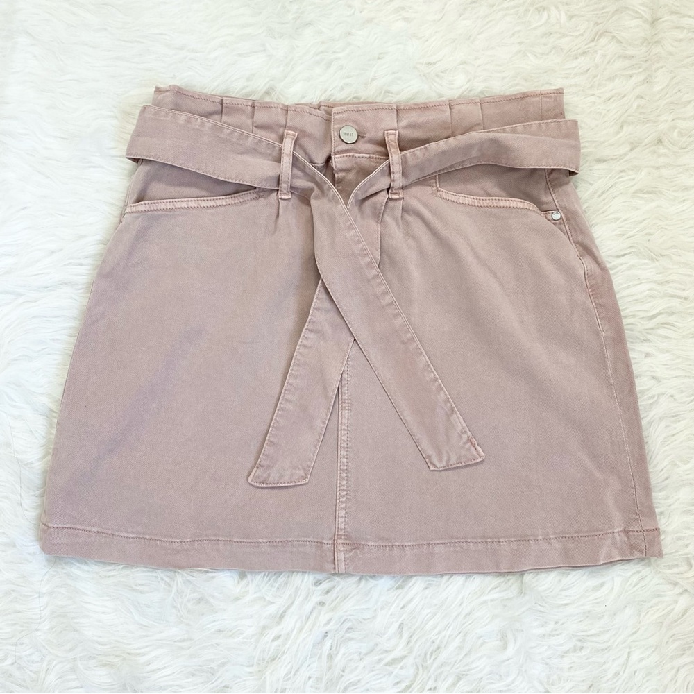 PAIGE Blush Pink Nayla Belted Mini Skirt
